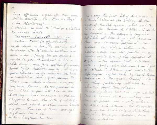 Diary, R. W. Taylor, Army Cyclists Corps (52)