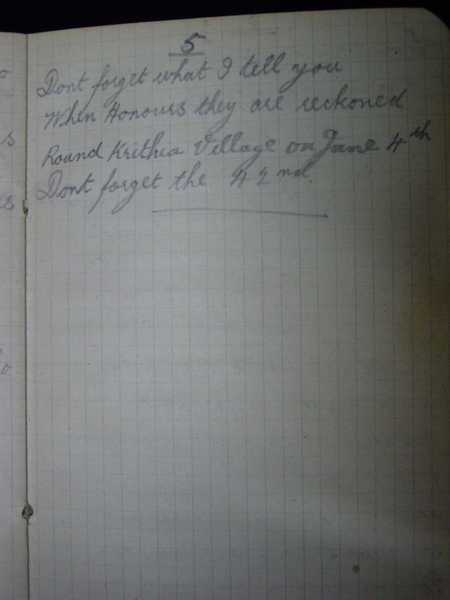 Notebook of Private Arthur Snape of the 1/8th Lancs Fusiliers, including notes on training, poems, and diary (48)