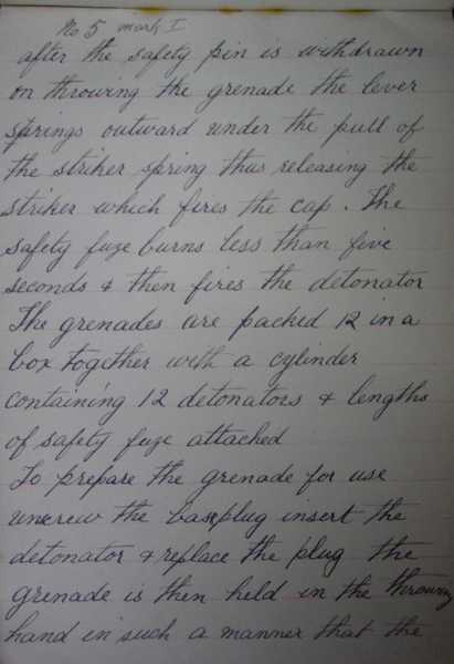 Hand grenade lecture notes by Lance Corporal Robert Rafton (19)