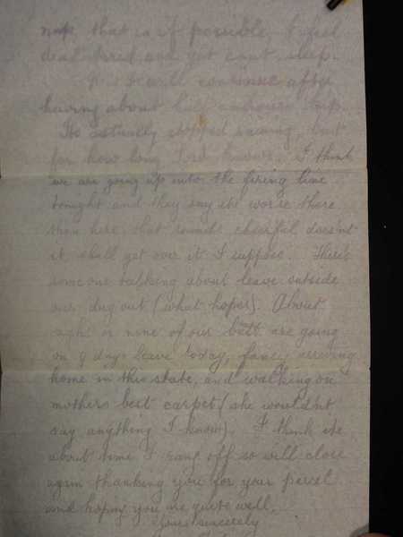 Letter from Pte Edward Thorndycraft to Miss Lily Freeman (5)