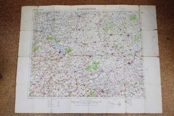 Map of Belgium (Hazebrouck 5A), scale 1/100000, annotated by James Cross (2)