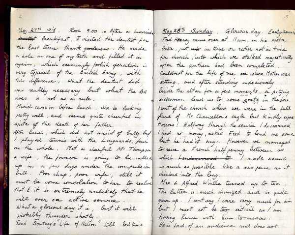 Diary, R. W. Taylor, Army Cyclists Corps (66)