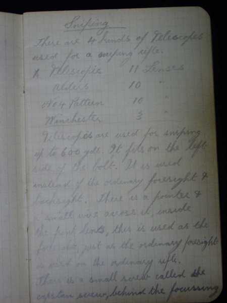 Notebook of Private Arthur Snape of the 1/8th Lancs Fusiliers, including notes on training, poems, and diary (25)