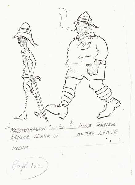Cartoons from the diary of John George Shellard who served with the London Regiment in the First World War. (2)