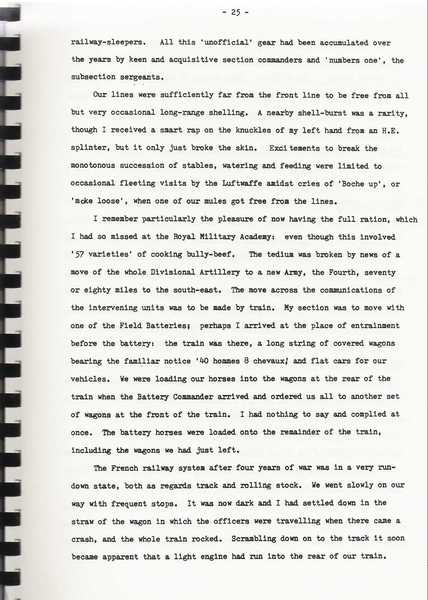 Extracts from "Things heard, seen and remembered" unpublished memoirs of Lt. Col. Justin Hooper (11)