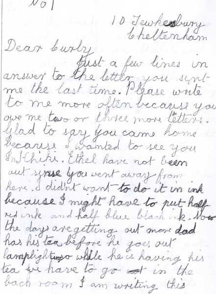 Child's letter to Frank Downswell (2)