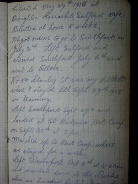Notebook of Private Arthur Snape of the 1/8th Lancs Fusiliers, including notes on training, poems, and diary (53)