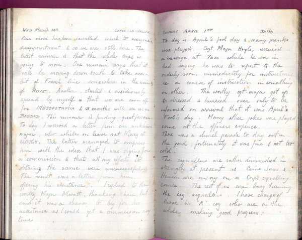 Diary, R. W. Taylor, Army Cyclists Corps (4)