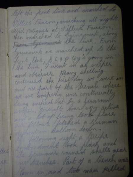 Notebook of Private Arthur Snape of the 1/8th Lancs Fusiliers, including notes on training, poems, and diary (87)