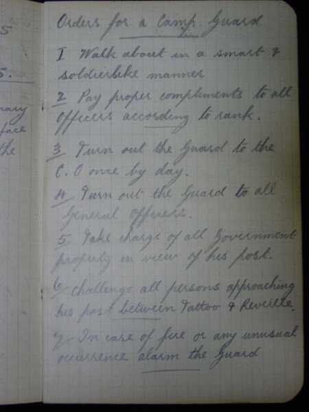 Notebook of Private Arthur Snape of the 1/8th Lancs Fusiliers, including notes on training, poems, and diary (33)