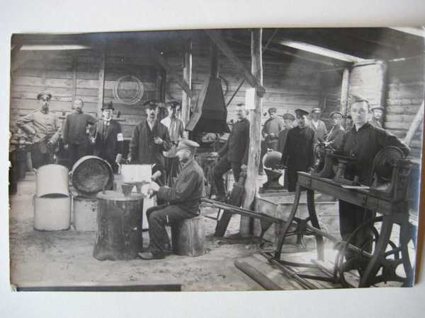 Photograph of British POW's in workshop (1)