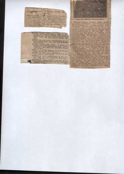 War office envelope and in memorium cuttings (2)