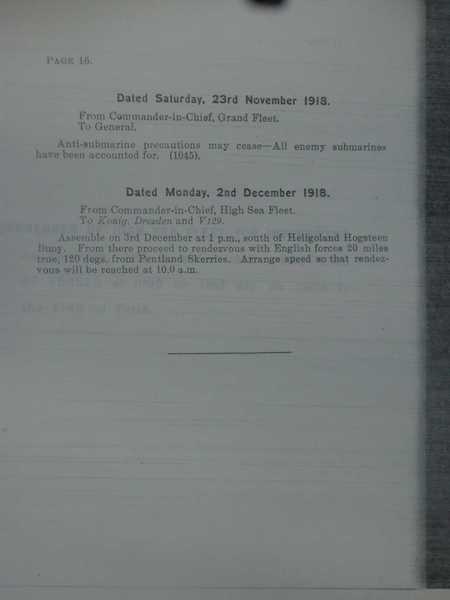 Naval Armistice terms with a complete list of the interned German High Seas Fleet (17)