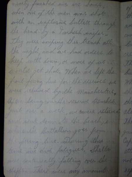 Notebook of Private Arthur Snape of the 1/8th Lancs Fusiliers, including notes on training, poems, and diary (58)