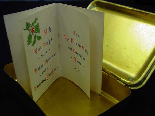 1914 Christmas 'Comforts tin' and card (5)