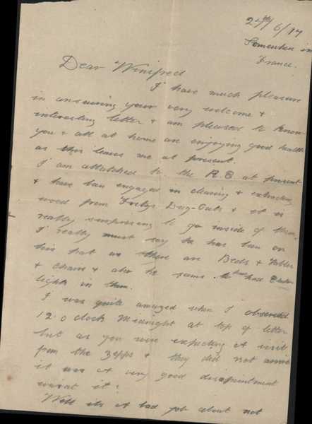 Letter from Walter Edward Pitcher (1)