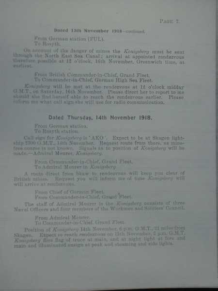 Naval Armistice terms with a complete list of the interned German High Seas Fleet (8)