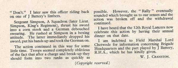 Account of Cavalry Action, France, 1914 (2)