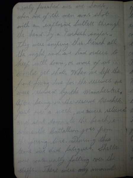 Notebook of Private Arthur Snape of the 1/8th Lancs Fusiliers, including notes on training, poems, and diary (59)