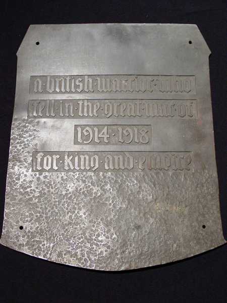 Rejected plaque and handle from coffin of the Unknown Warrior (1)