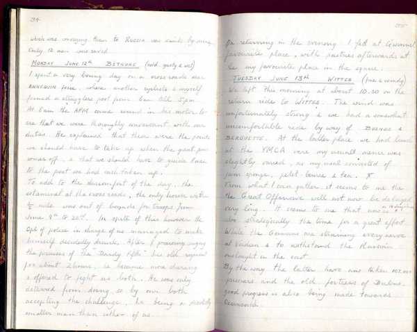 Diary, R. W. Taylor, Army Cyclists Corps (50)