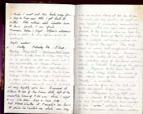 Diary, R. W. Taylor, Army Cyclists Corps (65)