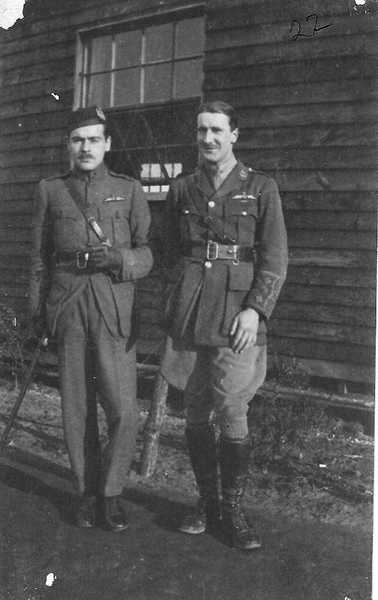 Photograph of Captain Peter Dudley Stuart RFC and RFC friend (2)