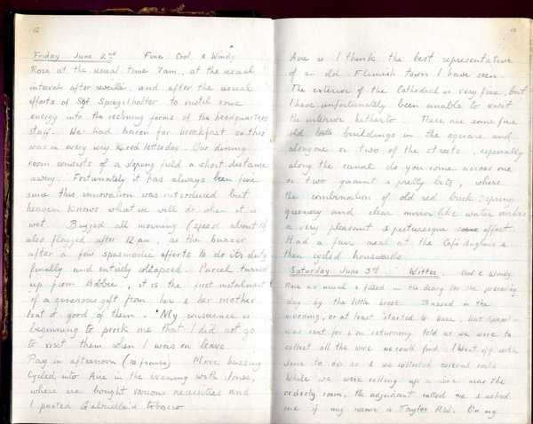 Diary, R. W. Taylor, Army Cyclists Corps (61)