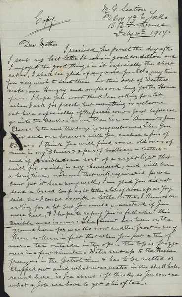 Letter from Private Charles Green (2)