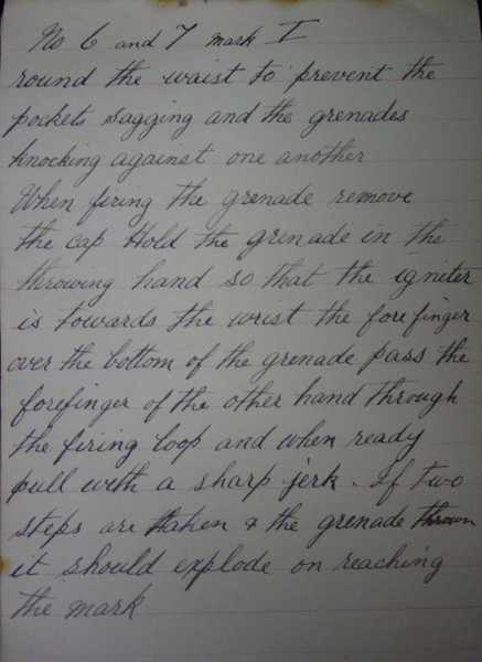 Hand grenade lecture notes by Lance Corporal Robert Rafton (23)