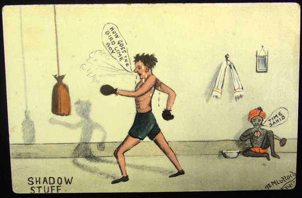 Humourous hand drawn postcards belonging to Q. E. McCulloch (3)