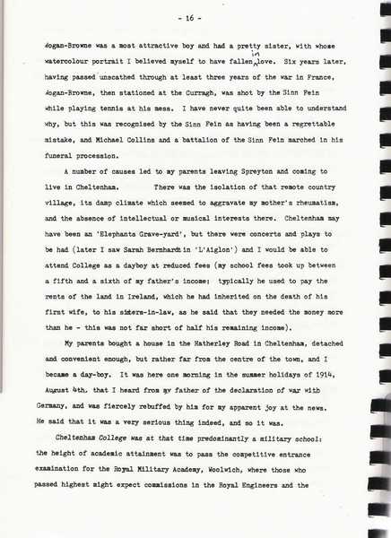 Extracts from "Things heard, seen and remembered" unpublished memoirs of Lt. Col. Justin Hooper (2)