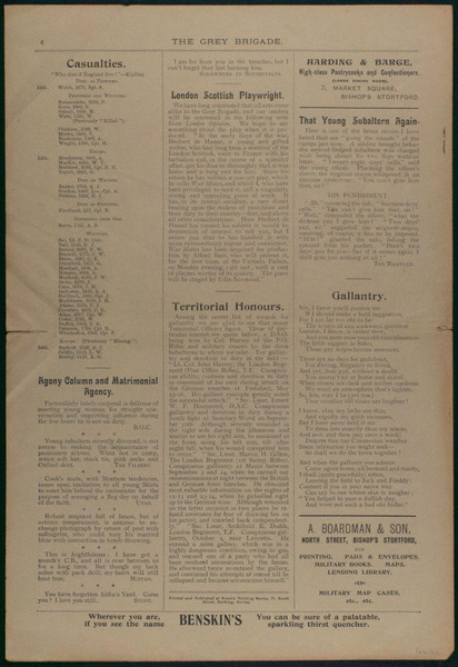 The Grey Brigade and Richmond Camp News: 20th November 1915 (4)