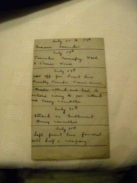 Photographs of the diary of Corporal John Henry Kelty (3)