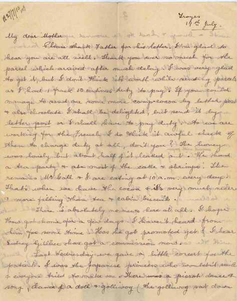Letters of Hew Hutchison Grieg to his mother (2)