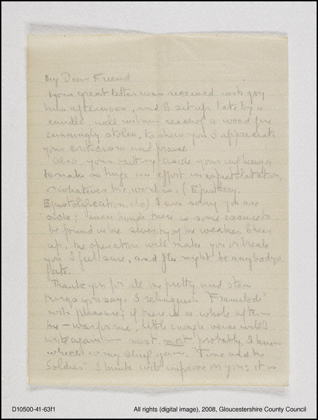Letter: To Marion Scott.