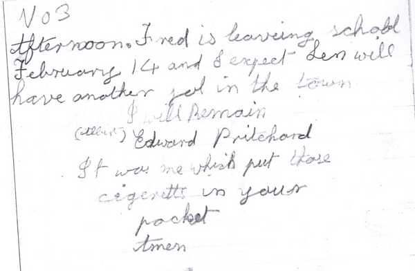 Child's letter to Frank Downswell (4)