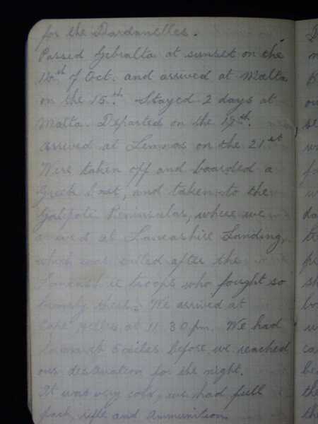 Notebook of Private Arthur Snape of the 1/8th Lancs Fusiliers, including notes on training, poems, and diary (54)