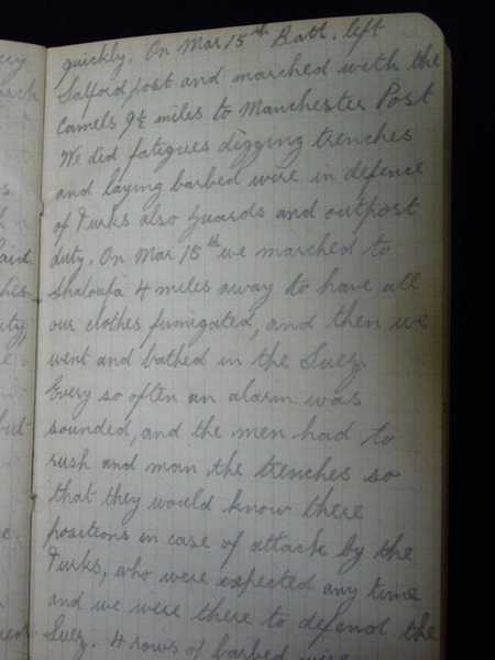 Notebook of Private Arthur Snape of the 1/8th Lancs Fusiliers, including notes on training, poems, and diary (68)
