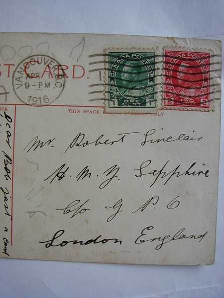 Postcard to Robert Sinclair from his sister Maggie (4)