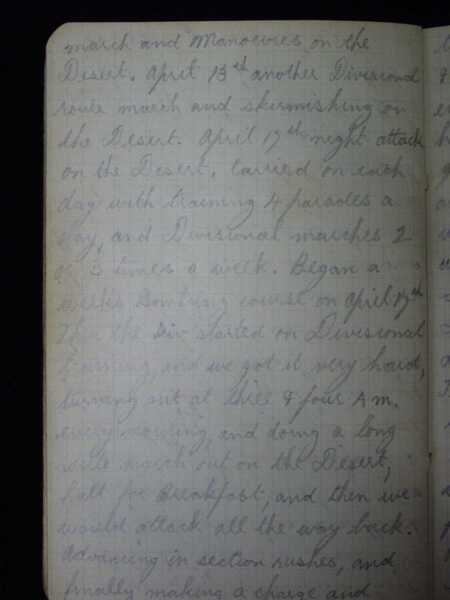 Notebook of Private Arthur Snape of the 1/8th Lancs Fusiliers, including notes on training, poems, and diary (71)
