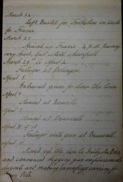 Diary of Benjamin Lloyd, Royal Artillery (3)