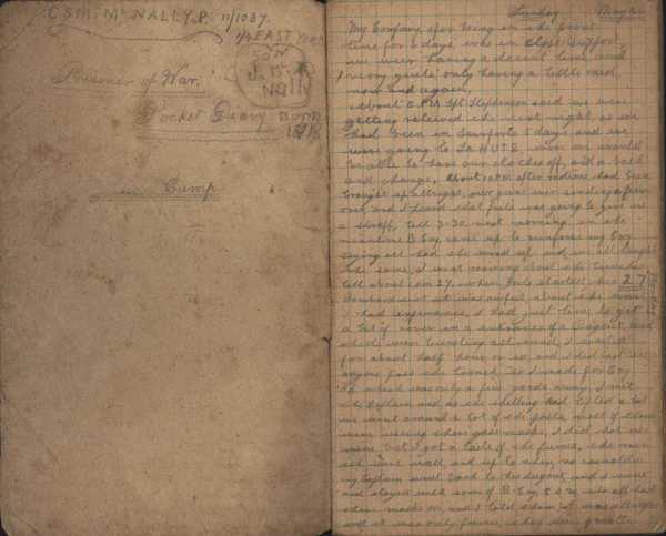 Diary as a P.O.W. of C.S.M Peter McNally of the 4th Batt. East Yorks (2)
