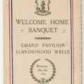 Programme for Welcome Home Banquet, Llandrindod Wells (1)