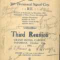Programme for the third reunion of 38th Divisional Signal Coy. RE, belonging to James Cross (1)