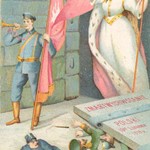 Symbolic representation of Poland 1918 postcard